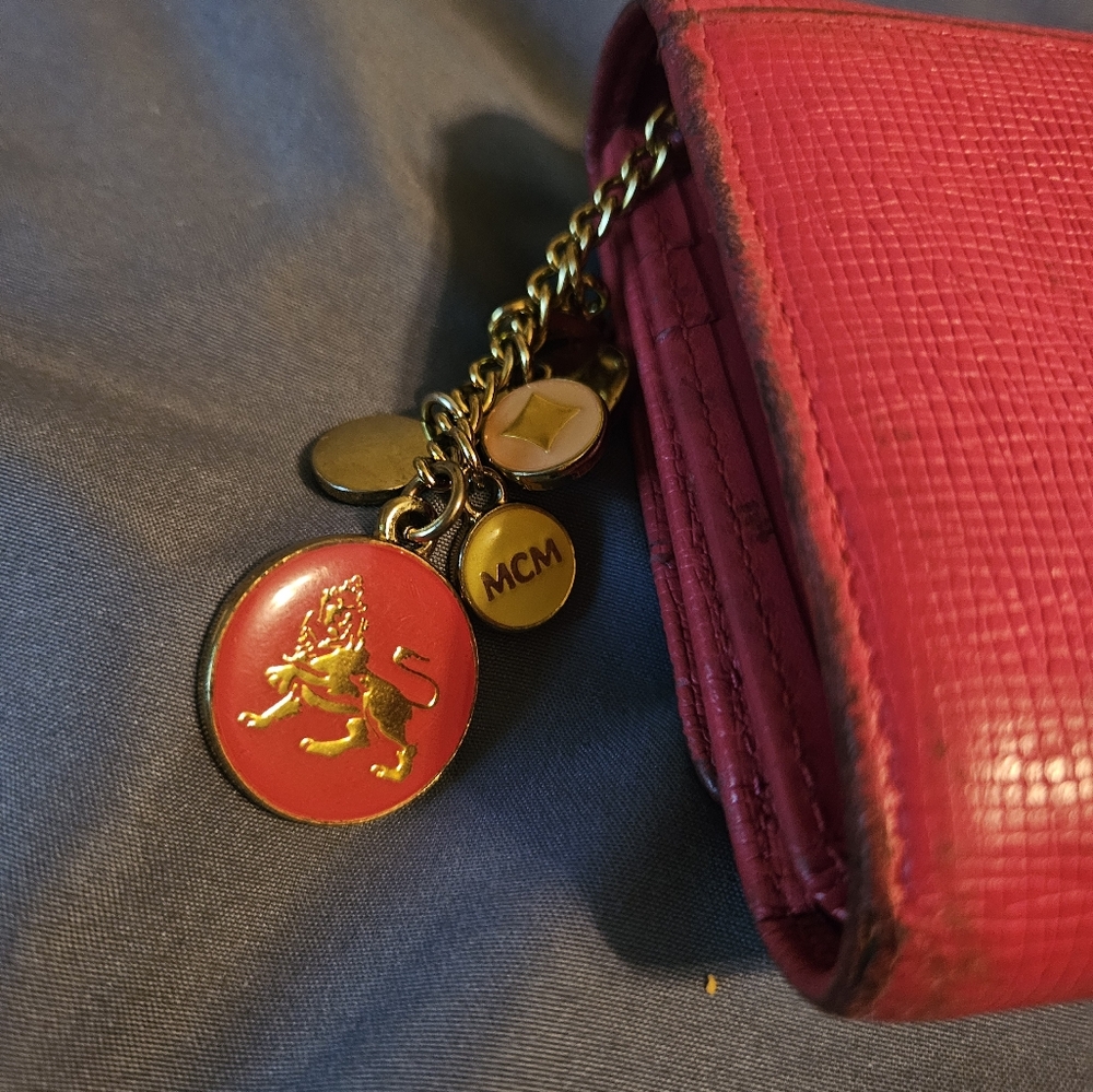 Mcm Red Wallet Euc - image 3